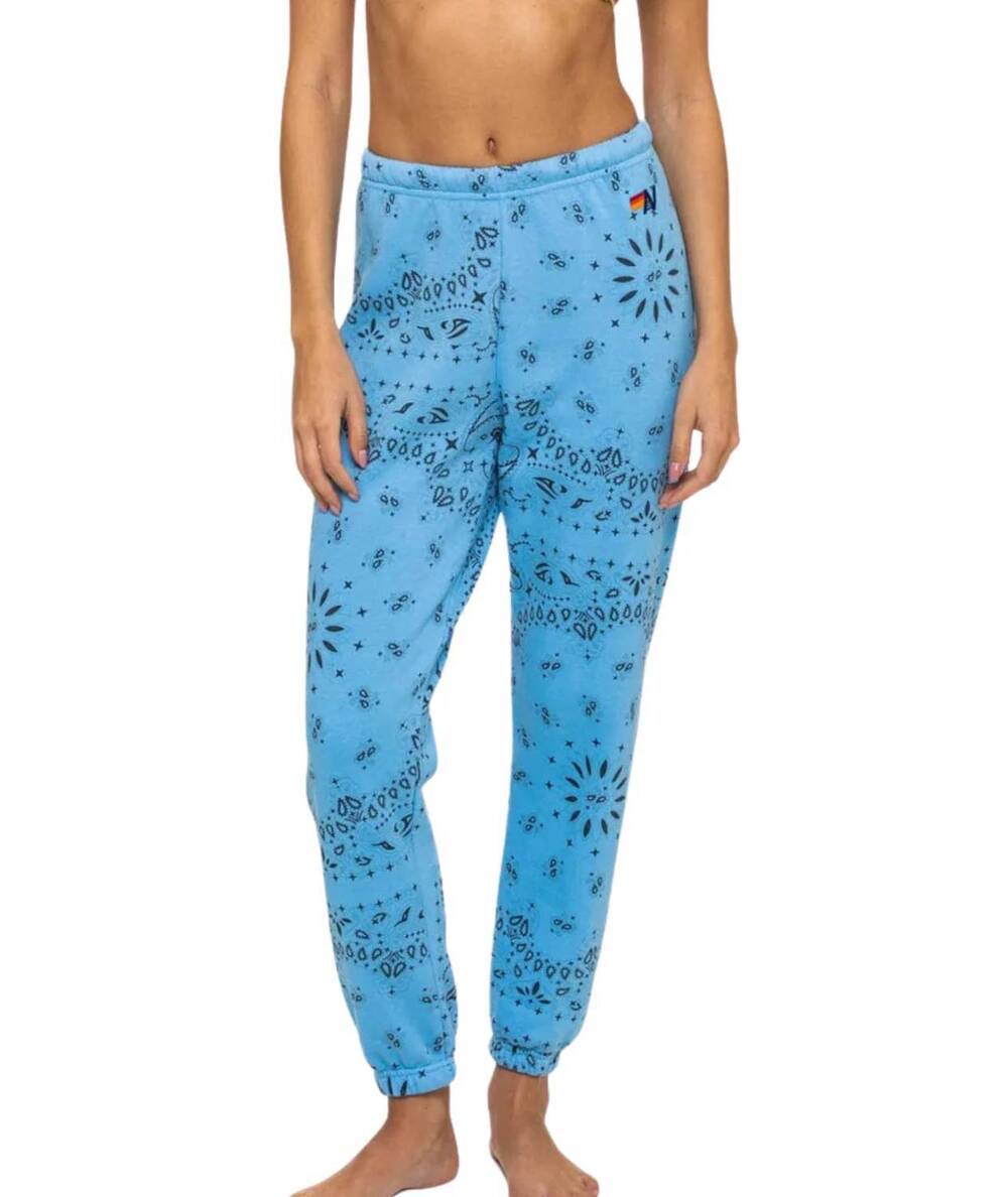 NEW AVIATOR NATION bandana sweatpants in sky blue